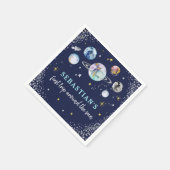 Serviette En Papier Espace Anniversaire Premier Voyage Autour Du Solei (Coin)