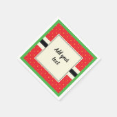 Serviette En Papier Espace de texte vert rouge aux fraises (Coin)