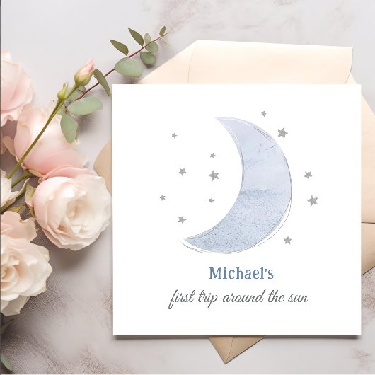 Serviette En Papier Espace Extérieur 1er voyage autour du soleil Anniv