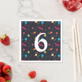 Serviette En Papier Espace extérieur avec anniversaire d'étoiles (En situation)
