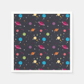 Serviette En Papier Espace extérieur avec étoiles (Devant)