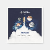 Serviette En Papier Espace Extérieur Rocket Planètes Galaxie Plaques d (Devant)