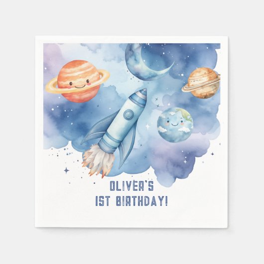 Serviette En Papier Espace extra-atmosphérique Premier voyage autour d (Devant)