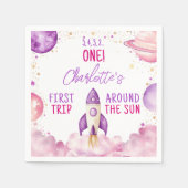 Serviette En Papier Espace extra-atmosphérique Purple Premier annivers (Devant)
