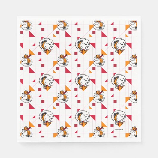 Serviette En Papier ESPACE | Snoopy Space Suit Motif blanc (Devant)