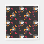Serviette En Papier ESPACE | Snoopy Space Suit Motif noir (Devant)