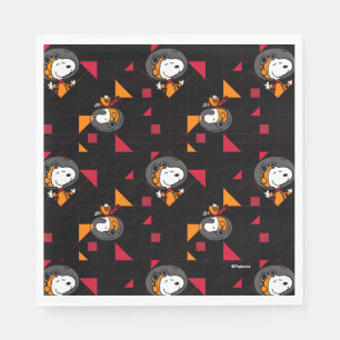 Serviette En Papier ESPACE   Snoopy Space Suit Motif noir
