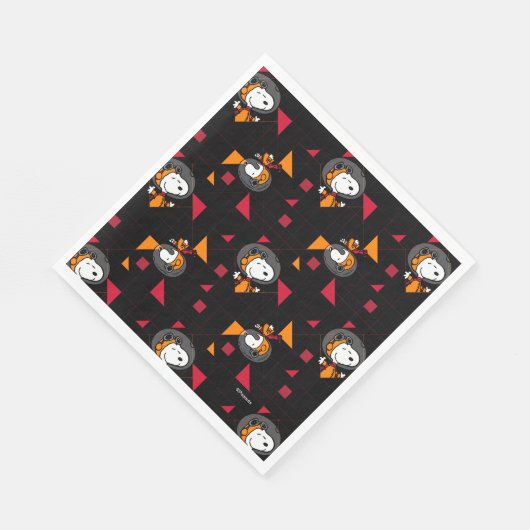 Serviette En Papier ESPACE | Snoopy Space Suit Motif noir (Coin)