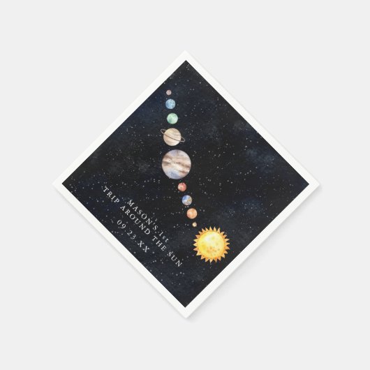Serviette En Papier Espace | Système solaire fête d'anniversaire (Coin)