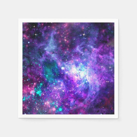 Serviette En Papier Espace violet Galaxie Cosmique Espace Turquoise Ci (Devant)