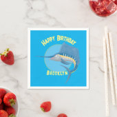 Serviette En Papier Espadon voilier personnalisées dessin d'anniversai (En situation)