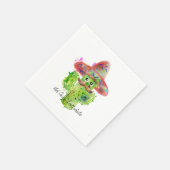 Serviette En Papier Espagnol Cactus Mustache Casquette Fiesta Texte Ar (Coin)