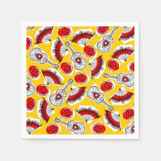 Serviette En Papier Espagnol Souvenirs Multi papier serviette (Devant)