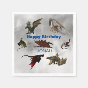 Serviette En Papier Espèces de dragons Fantaisie amusante Anniversaire