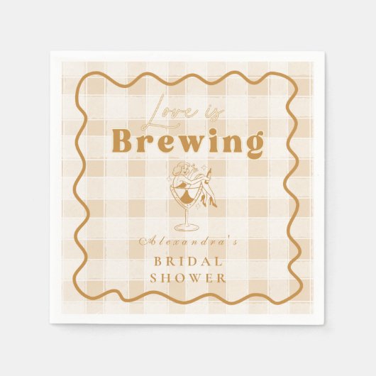 Serviette En Papier Espresso Martini Amour brasse la Fête des mariées (Devant)