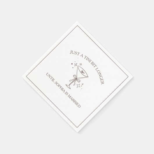 Serviette En Papier Espresso Martini Bachelorette "Tini Bit Longer" (Coin)