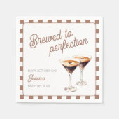 Serviette En Papier Espresso Martini Brown Trente-troisième fête d'ann (Devant)