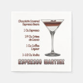 Serviette En Papier Espresso Martini Cocktail Recette Art (Devant)