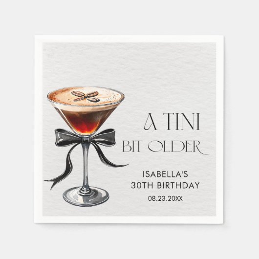 Serviette En Papier Espresso Martini Tini Bit Older Birthday Party (Devant)