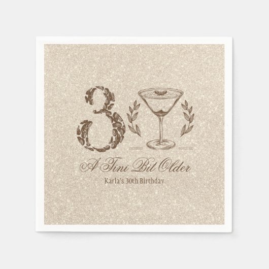 Serviette En Papier Espresso Tini Bit Ancien 30e anniversaire élégant (Devant)