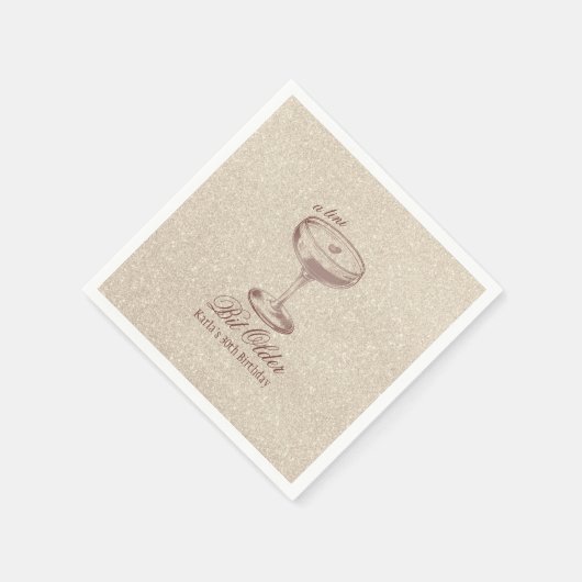 Serviette En Papier Espresso Tini Bit Anniversaire Or Élégant (Coin)