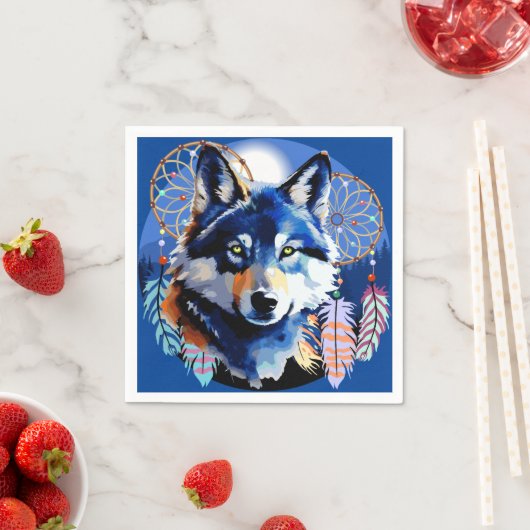 Serviette En Papier Esprit animal indigène Wolf (En situation)