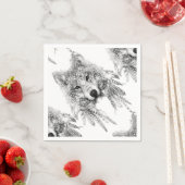 Serviette En Papier Esprit de loup tribal (En situation)