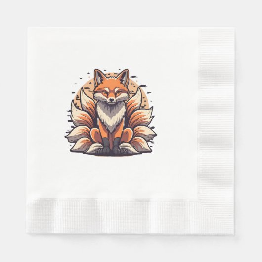 Serviette En Papier Esprit de renard à 9 queues (Devant)