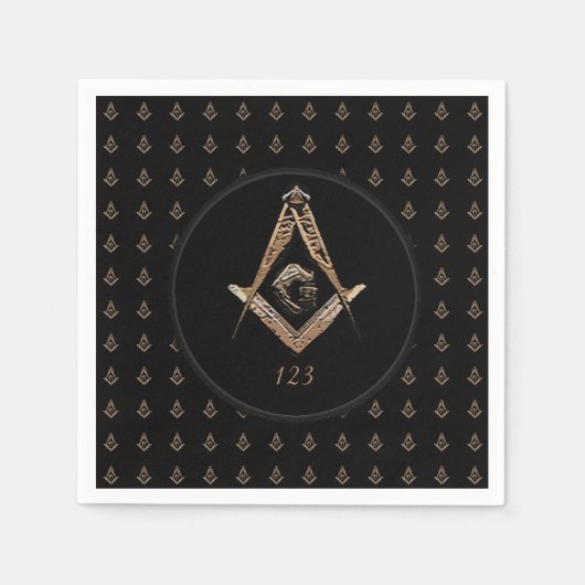 Serviette En Papier Esprit maçonnique (or) (Devant)