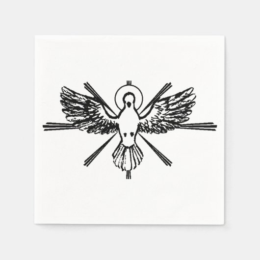 Serviette En Papier Esprit Saint sous forme de colombe (Devant)