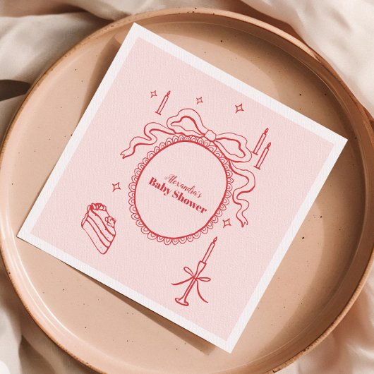 Serviette En Papier Esquisse Baby shower de l'arrière-plan