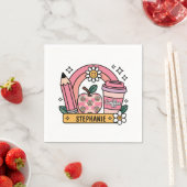 Serviette En Papier Essentials de professeur d'arc-en-ciel rose - Pers (En situation)
