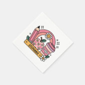 Serviette En Papier Essentials de professeur d'arc-en-ciel rose - Pers (Coin)