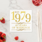 Serviette En Papier Est. 40e anniversaire du Mariage 1979 (En situation)