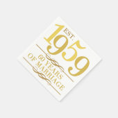 Serviette En Papier Est. 60e anniversaire du Mariage 1959 (Coin)