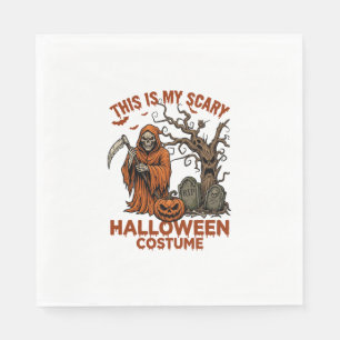 Serviette En Papier Est Costume d'Halloween Effrayant Citrouille Reape