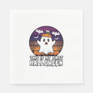 Serviette En Papier Est Premier Fantôme de Halloween Citrouille Chapea
