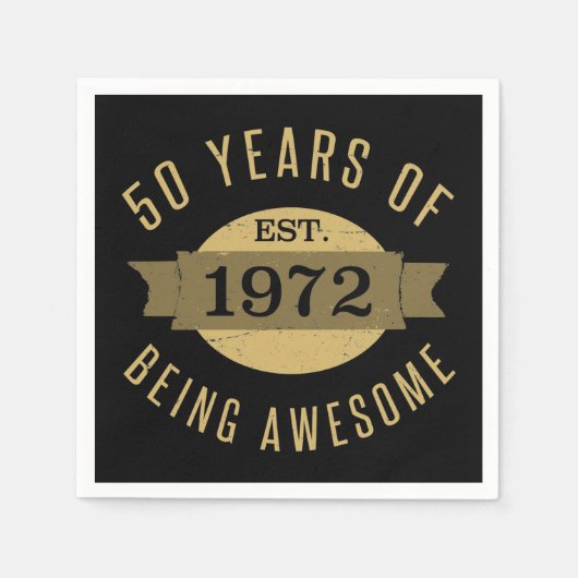Serviette En Papier Established 1972 50th Birthday (Devant)