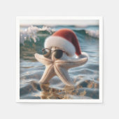 Serviette En Papier Estarfish de Noël dans l'océan (Devant)