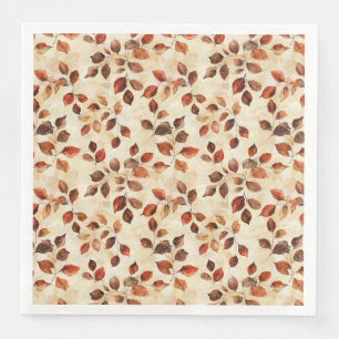 Serviette En Papier Esthétique Automne Cosy Motif de Feuilles d'Automn