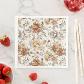 Serviette En Papier Esthétique Automne Cosy Motif Floral d'Automne (En situation)