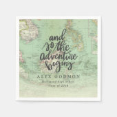 SERVIETTE EN PAPIER ET DONC L'AVENTURE COMMENCE (Devant)