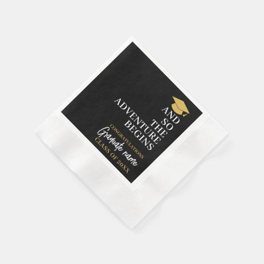 Serviette En Papier Et Donc L'Aventure Commence La Graduation Black Go (Coin)