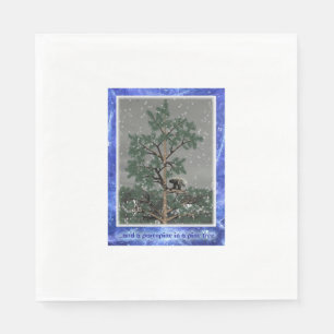 Serviette En Papier Et Une Porcupine Dans Un Pin Tree