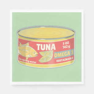 Serviette En Papier Étanche de thon en conserve de poisson rétro