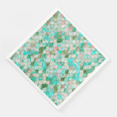 Serviette En Papier Etanchéité Wonky Aquarelle Mint Vert Parties scint (Coin)