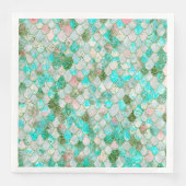 Serviette En Papier Etanchéité Wonky Aquarelle Mint Vert Parties scint (Devant)