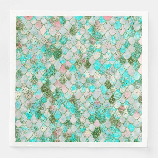 Serviette En Papier Etanchéité Wonky Aquarelle Mint Vert Parties scint (Devant)