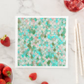 Serviette En Papier Etanchéité Wonky Aquarelle Mint Vert Parties scint (En situation)