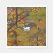 Serviette En Papier Étang d'automne avec cygne (Devant)